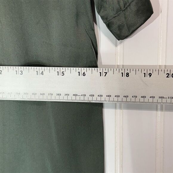Paul Harris Design Silk Blouse Small Sage Green Short Sleeve Minimalist Top - Picture 5 of 8